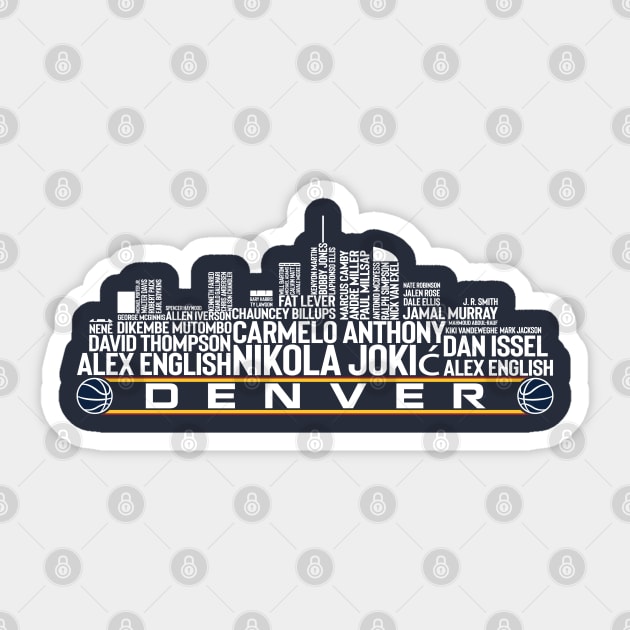 Denver Basketball Team All Time Legends, Denver City Skyline Sticker by Legend Skyline